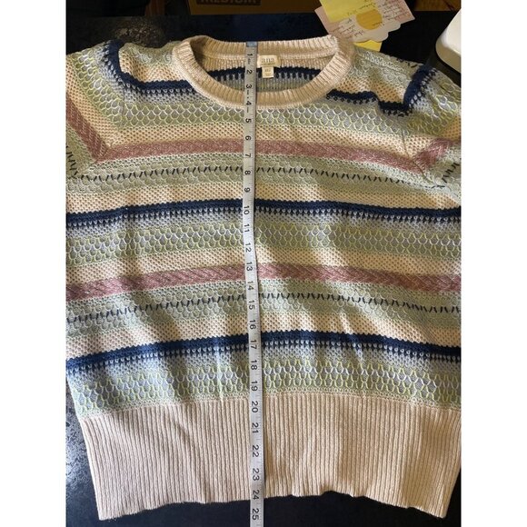ANA Multicolor Striped Long Sleeve Lightweight Knit Sweater Sz XXL - Picture 9 of 10